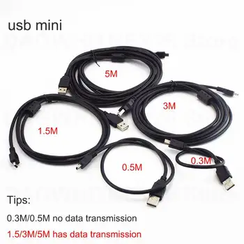 0,3 m 5 m Включете USB към Mini 5 пенса USB Кабел За зареждане и Пренос на Данни, Зарядно T пристанищни Конектори за Удължаване на кабели цифров фотоапарат Car DVR U26