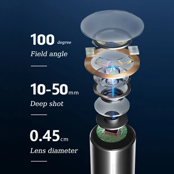 0,45 см WiFi Визуална Ушна Лъжица 5.0 MP Отоскоп Камерата на Ендоскоп LED Светлинен Премахване на ушна кал Почистване на Зъбите Преглед на устната Кухина Бороскоп