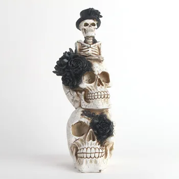 1 бр. декорация от Смола с черепа на Хелоуин, на трета базова фигурка, творческо писане за Хелоуин