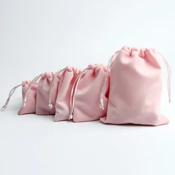 10 Бр 8x10 см/10x12 см/12x16 cm, Розов/Червен/Royal христо смирненски/Розово-червена удебелена кадифе на тъканта, чанта за бижута подарък златар чанта
