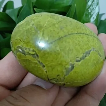 1бр 80 г натурален минерал, кристал, зелен опал, палмова камък за заздравяване на