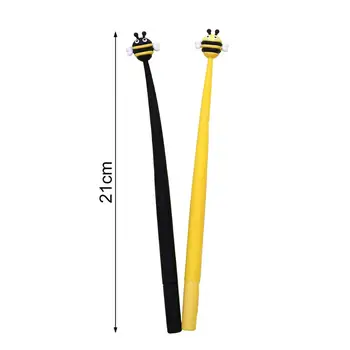 2 елемента практически гел писалка за писма с черно мастило, гел писалка за непрекъснато плавно писане, Неутрална дръжка във формата на пчела за запис на