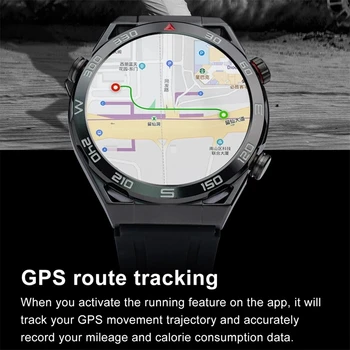 2023 NFC Смарт Часовници Мъжки BT Call Спортни GPS Трековые Компасные Часовници 454*454 HD AMOLED Екран за наблюдение на сърдечната честота, ЕКГ Smartwatch За Huawei