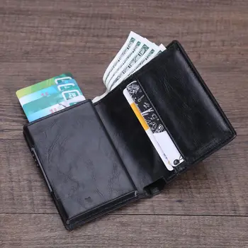 2023 Горещ Нов брендовый RFID-държач за карти, портфейл, Метален мъжки женски чантата си с една кутия, в минималистичен чантата си, алуминиев блокиране на портфейла за карти