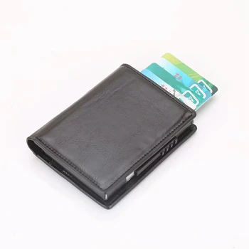 2023 Горещ Нов брендовый RFID-държач за карти, портфейл, Метален мъжки женски чантата си с една кутия, в минималистичен чантата си, алуминиев блокиране на портфейла за карти