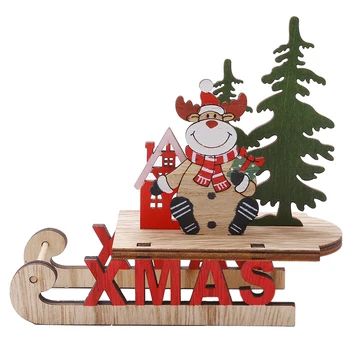2023 Горещи Коледна украса Дървени изделия Украса на работния плот Детски Подарък Шейни Ски украса Украса на Нови