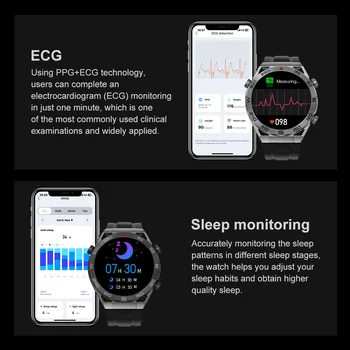 2023 Спортни GPS smart-часовници мъжки 1,5-инчов Голям HD дисплей, Hi-Fi Гласово повикване NFC часовници с Компас IP68 Водоустойчив смарт часовници ECG