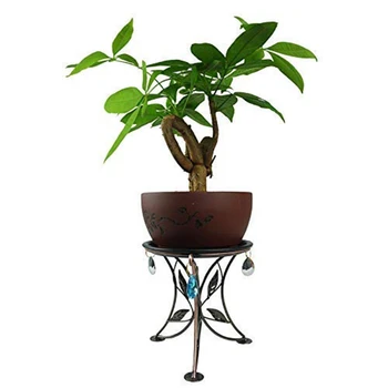 2X мини стойка за растения на маса, метална растение в саксия, декоративна поставка за саксиите, вътрешния, външния скоба