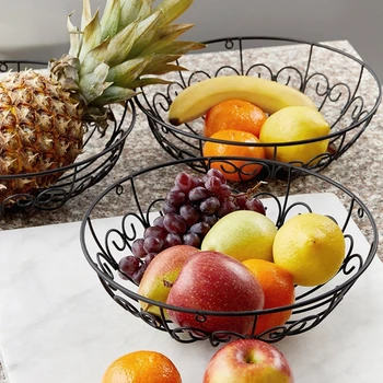 3-Ярусная подвесная кошница за плодове, купа за съхранение на зеленчуци от тежка рамка от тел, таван закачалка, декорация на кухня в скандинавски стил минималистичном