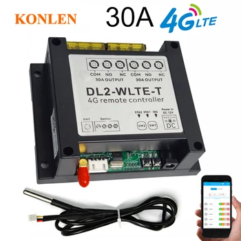 4G TLE Smart Controller 2-полосное реле 30A GSM GPRS дистанционно захранване връзка с датчик за температурата на Автоматизация на управлението на термостат