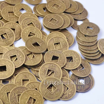 50 броя китайски монети Fengshui Fortune I Ching Диаметърът на монетата: 1,3 см. Артикул: Y1071