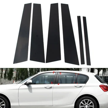 6 бр. лъскав Черен автомобил на рамката на прозорец стълб, декоративни облицовки за BMW 1 series F20 2012-2019