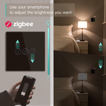 BSEED Zigbee Диммерные Ключове 1 Gang 1Way Smart Glass Сензорен Стенен Прекъсвач на Hristo Google Home Smart Life Алекса Безжично Управление 10A