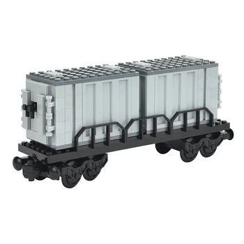 City MOC Construction градивните елементи на контейнера за товарен влак, който е съвместим с базата влакове 92088, изделия от тухли, подробности за пистата, играчка Leduo