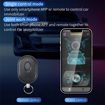 EASYGUARD Im003 Smart Phone APP RFID 2.4 GH Авто Безжичен Имобилайзер С Управлението на БТ Двигател, Автоматично Заключване и Отключване на DC12V Лесно САМ