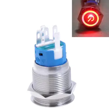 EE подкрепа 12V 5A 19 мм цвят led лампа Ангел Метален бутон превключвател Автомобилен Стайлинг