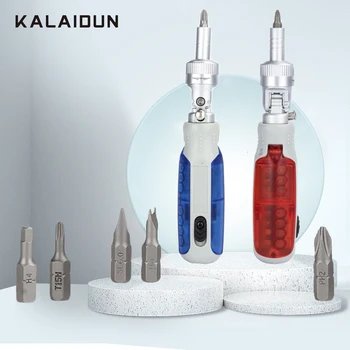 KALAIDUN 15 В 1 Точност набор от отвертки с механизма на палеца за кръстни отвертка с прорези, Магнитни части, ръчни инструменти за домашния ремонт, направи си Сам