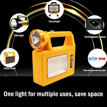 Led авариен прожектор, акумулаторна преносими работни светлини, 7 режима на осветление, батерия с капацитет 3600 mah за риболов, нощен пазар