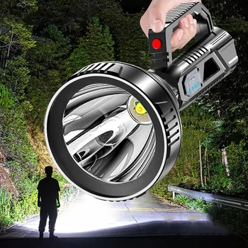 Led ръчен фокус 3 режима на Фенерче външно осветление USB Акумулаторна през Целия водоустойчив за разходки, риболов, извънредни ситуации