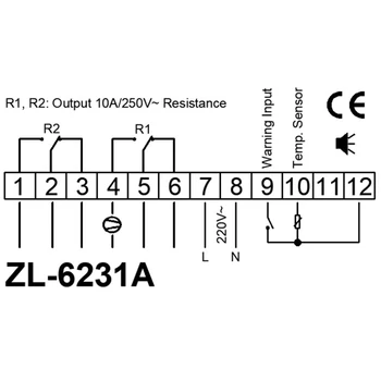 LILYTECH 2X ZL-6231A, Контролер за инкубатор, Термостат с многофункционален часовник