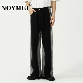 NOYMEI Есента Контрастен Цвят, Мъжки Прав Дънкови панталони с равен брой гласове-боя, Модни Широки Панталони, Индивидуалност, Високите Улични Свободни Корейски панталони WA2078