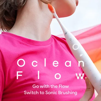 Oclean Flow Умни Звукови Електрически Четки За Зъби 180 Дни В Режим На Готовност Избели Пътни Уши За Четка За Зъби За Възрастни Оригиналната Работа На Смени Глава На Четка