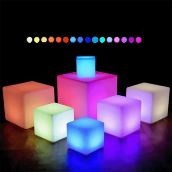 RGB с Дистанционно Управление 16 Цвята LED Куб Настолни Лампи На Батерии Нощни Бар За Спални KTV Атмосфера на Партито Нощни осветителни Тела за украса на Двора
