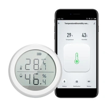 WiFi Термометър-влагомер Интелигентен сензор за влажност и температура, с декларация приложение за домашен любимец, humidor в гаража
