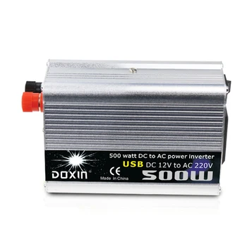 Автомобилен инвертор с мощност 500 W, преобразувател на DC12V 24V в контакта AC110V 220V, модифицирана синусоидальная вълна с USB изход 5V, оформление и зарядно устройство