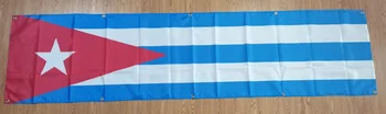 Банер на националната страната на Куба размер на 2x8 фута (60x240 см), Коледни украси за дома, флаг, знаме, подаръци