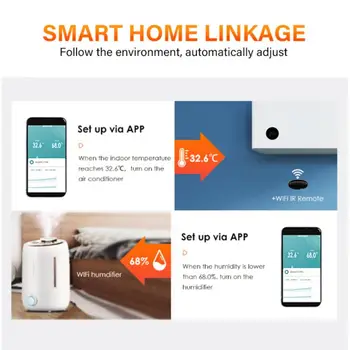 Безжичен Сензор за температура и влажност на въздуха AUBESS, термометър-влагомер, сот алармени системи за умен дом Sasha Smart Life Алекса