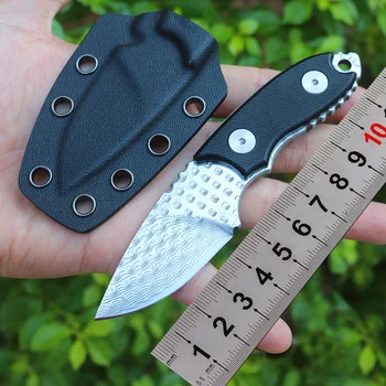 Безплатна доставка нож от дамасской стомана с висока твърдост, на прав нож за оцеляване в полеви условия, остър преносим нож за самозащита на открито