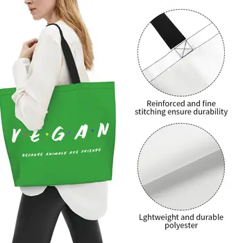 Вегетариански, тъй като животните-приятели, чанти-тоут за пазаруване, сладки веганские холщовые чанти за пазаруване, чанта през рамо, чанти голям капацитет