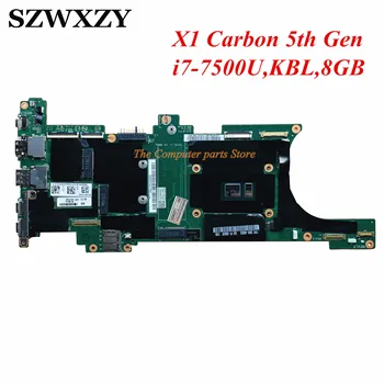 Възстановена дънна платка за лаптоп Lenovo ThinkPad X1 Carbon 5th Gen i7-7500U процесор, 8 GB оперативна памет NM-B141 FRU 01AY065 01YN038