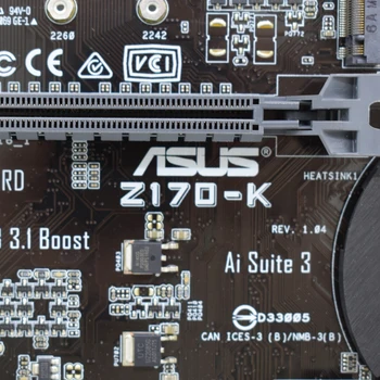 Дънна платка LGA 1151 DDR4 Asus Z170-K 64GB USB3.1 M. 2 PCI-E 3.0 SATA 3 ATX Intel Z170 дънна Платка, за процесор Core i5-7500 шесто поколение