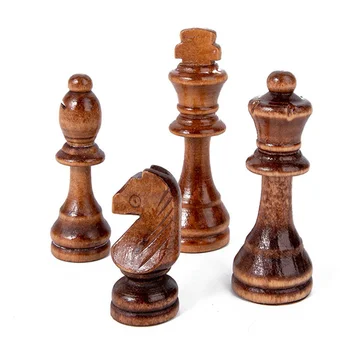 Дървени фигури Шахматен комплект от масивно дърво Турнир в кафяво дърво Staunton 32 Дървени фигури за Замяна на играта набиране
