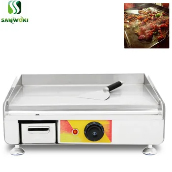 Електрическа машина за пържене бифтек от неръждаема стомана, машина за приготвяне на teppanyaki, блинница, машина за приготвяне на закуска