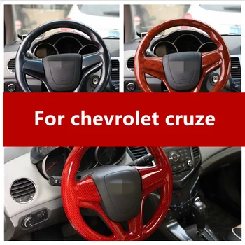 За Chevrolet cruze вътрешна стикери от карбон, модифицирани етикети на волана от прасковено дърво, модифицирани стикери за интериора