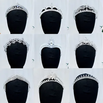 Калин диамантена торта, Кръгла корона, 18-годишно парти за възрастни, сватбена рокля, с корона на принцеса прическа на булката, Аксесоари за коса