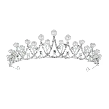 Калин диамантена торта, Кръгла корона, 18-годишно парти за възрастни, сватбена рокля, с корона на принцеса прическа на булката, Аксесоари за коса