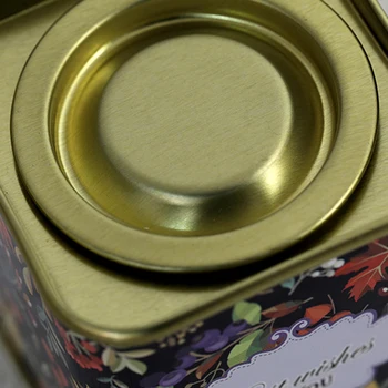 Квадратна лидице банка Резервоар за Хранене Запечатани кутия за чай с бонбони Банка За съхранение на бижута Празни Кубични Опаковъчни контейнери за подробности Цветя модел