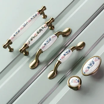 Китайската керамична дръжка, вратата на достъпа на кабинета в американския ретро стил, модерен минималистичен европейски стил, дръжка выдвижного кабинет, дръжка на шкафа за шкафове