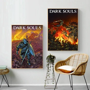 Класически слот плакати и принт Dark Souls 3, Картина върху платно, монтиран на стената артистичен интериор, картината за декорация на дома, юношеска стая, игрална стая