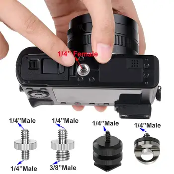 Комплект винтове за закрепване на камерата 26шт 1/4 инча и 3/8 инча Конвертор с Резба винтове адаптер за монтиране за светкавица