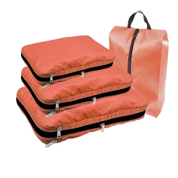 Компресиране опаковка за пътуване Кубчета С чанта за обувки Портативен сгъваем органайзер За съхранение на багаж Сжимаемая чанта за съхранение на дрехи и Обувки