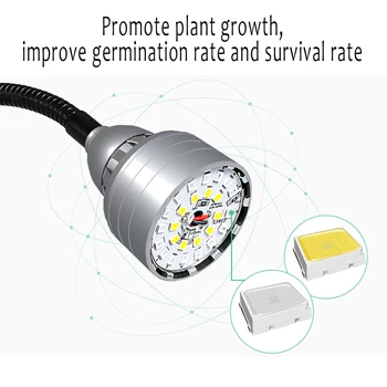 Лампа за отглеждане на растения на пълна гама от, led лампа за растеж, тенис на скоба, фитолампа с регулируема яркост и таймер за стайни растения, USB порт
