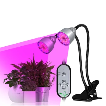 Лампа за отглеждане на растения на пълна гама от, led лампа за растеж, тенис на скоба, фитолампа с регулируема яркост и таймер за стайни растения, USB порт
