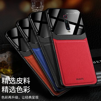 Луксозен Оригинален Кожен устойчив на удари калъф за Xiaomi Redmi Note 7 със защита камера Калъф за телефон Redmi Note7 в силиконовата рамка