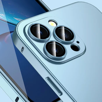 Луксозно защитно покритие на обектива на камерата Калъф за телефон за iPhone 14 13 12 Pro Max Висококачествен Бутон Устойчив на надраскване броня