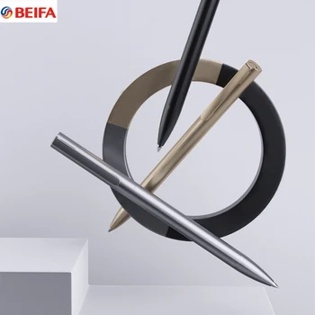 Метална писалка за означения BEIFA, гел писалка 0,5 мм, въртящи се бизнес химикалки, елегантен тънък алуминиев, офис-канцеларски материали, ученически пособия